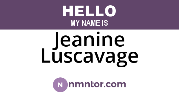 Jeanine Luscavage