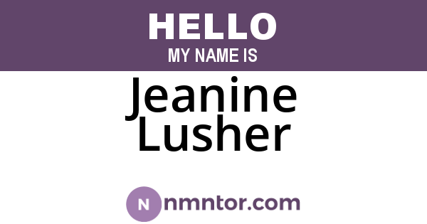 Jeanine Lusher