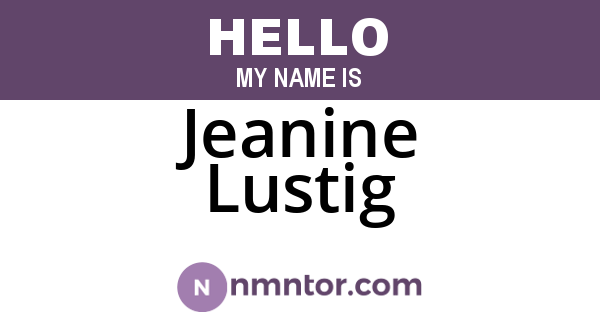 Jeanine Lustig