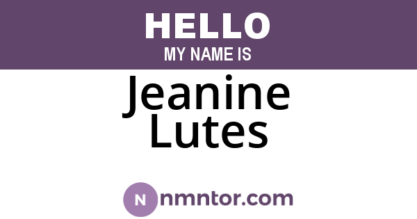 Jeanine Lutes