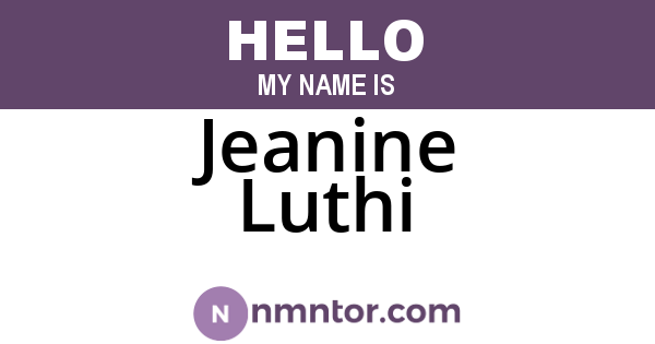 Jeanine Luthi