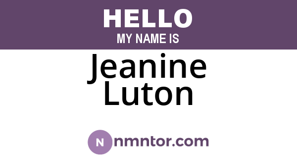 Jeanine Luton