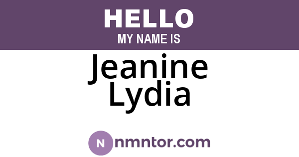 Jeanine Lydia