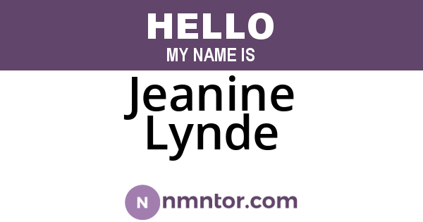 Jeanine Lynde