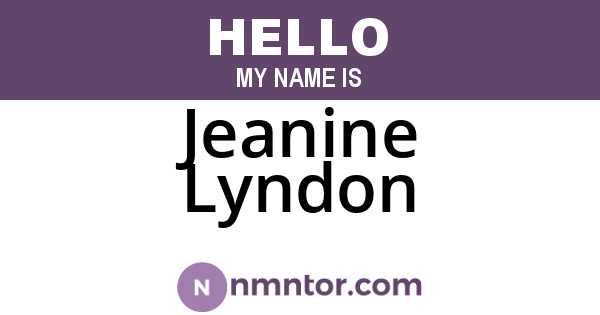Jeanine Lyndon