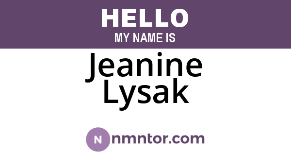 Jeanine Lysak