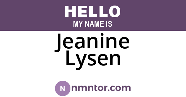 Jeanine Lysen