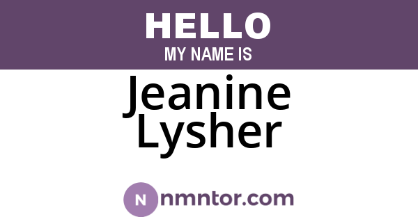 Jeanine Lysher