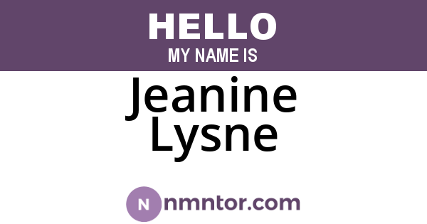 Jeanine Lysne