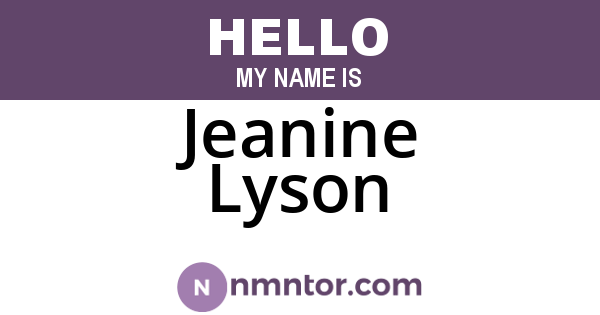 Jeanine Lyson