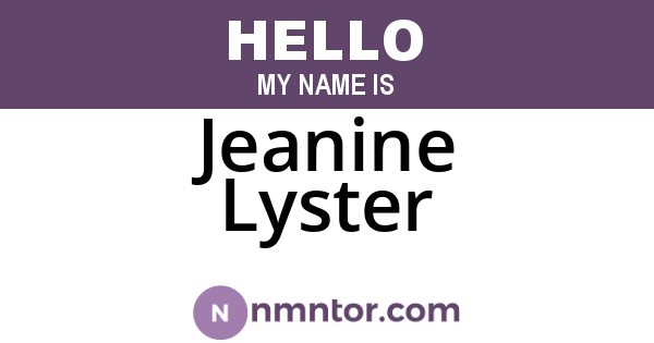 Jeanine Lyster