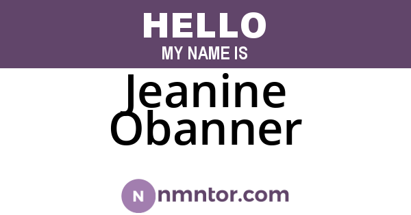 Jeanine Obanner