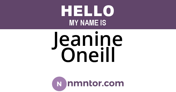 Jeanine Oneill