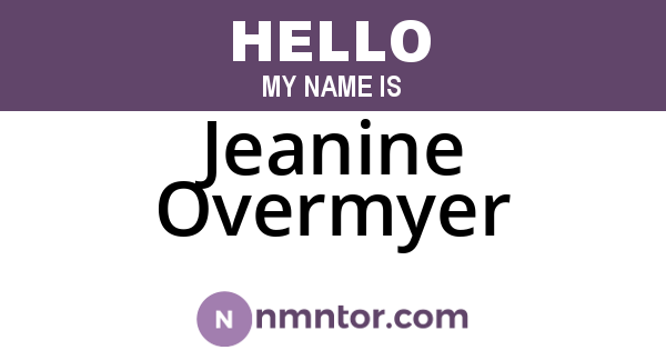 Jeanine Overmyer