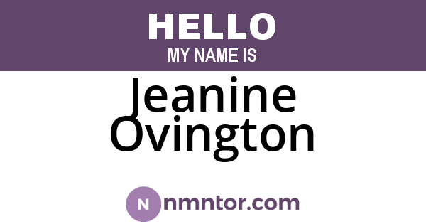 Jeanine Ovington