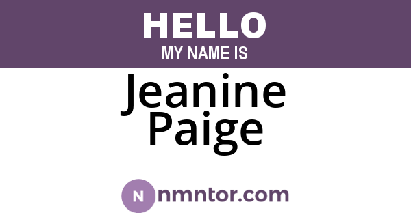Jeanine Paige