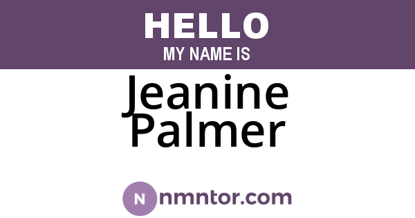 Jeanine Palmer