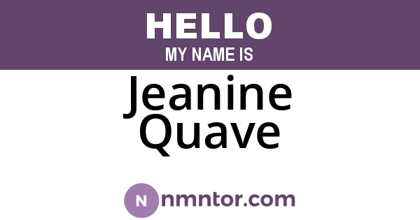 Jeanine Quave