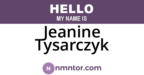 Jeanine Tysarczyk