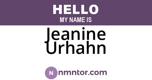 Jeanine Urhahn
