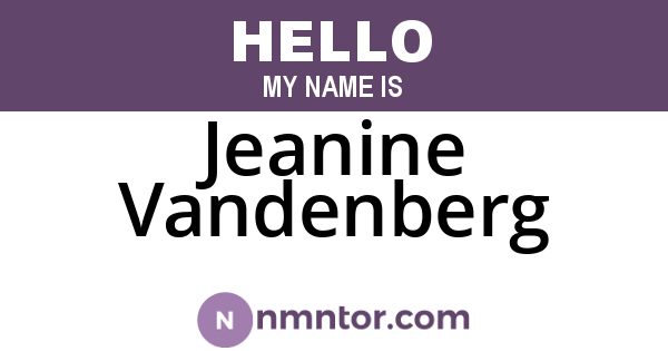 Jeanine Vandenberg
