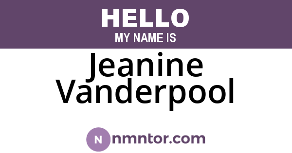 Jeanine Vanderpool