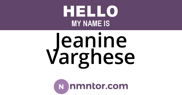 Jeanine Varghese
