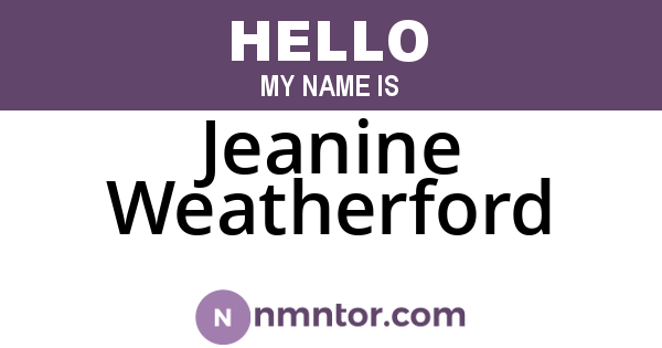 Jeanine Weatherford