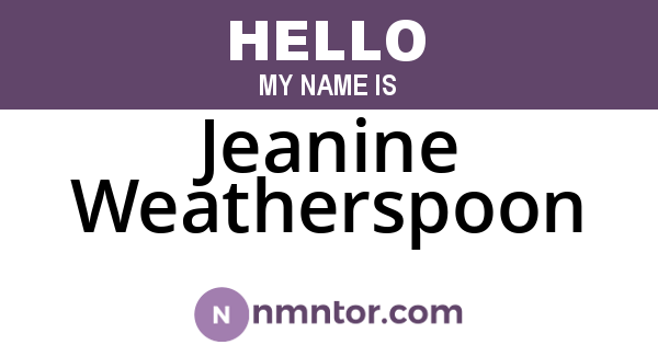Jeanine Weatherspoon