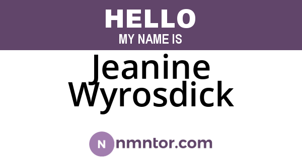 Jeanine Wyrosdick
