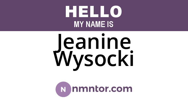Jeanine Wysocki