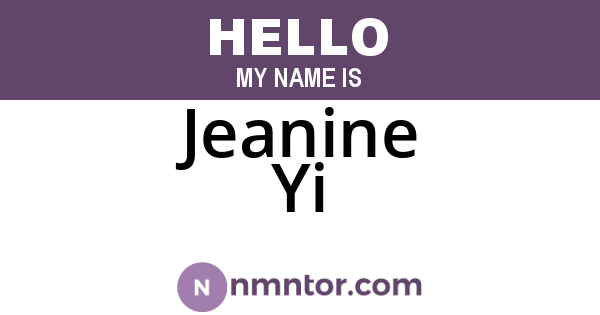Jeanine Yi