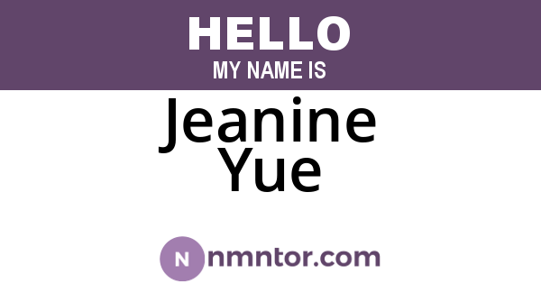 Jeanine Yue