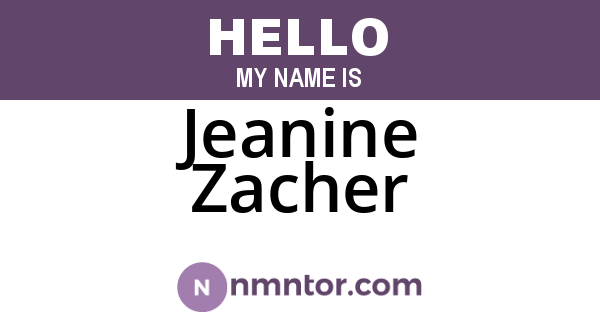 Jeanine Zacher