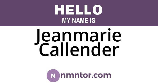 Jeanmarie Callender