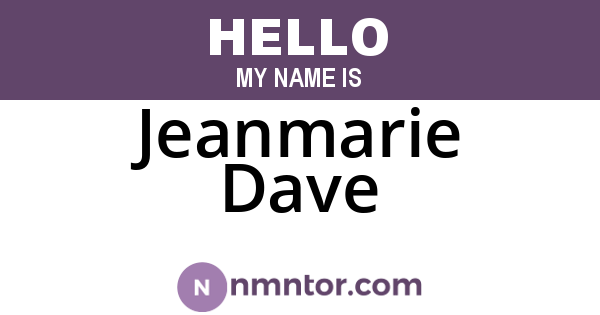 Jeanmarie Dave