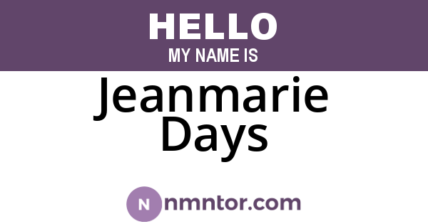 Jeanmarie Days