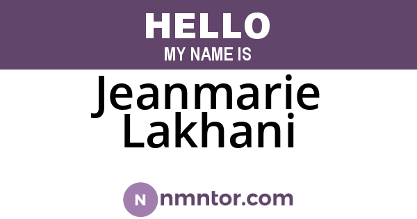 Jeanmarie Lakhani