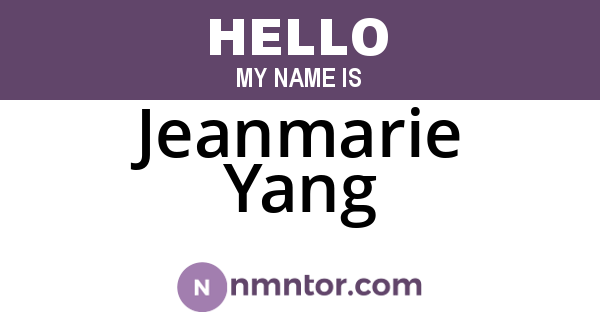 Jeanmarie Yang