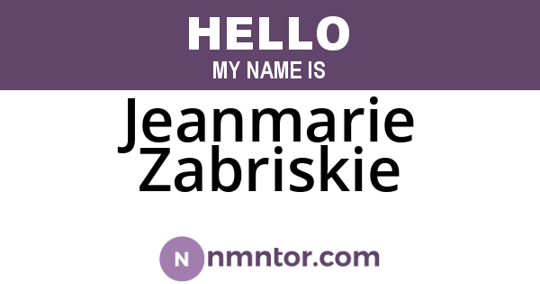 Jeanmarie Zabriskie