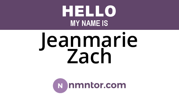 Jeanmarie Zach