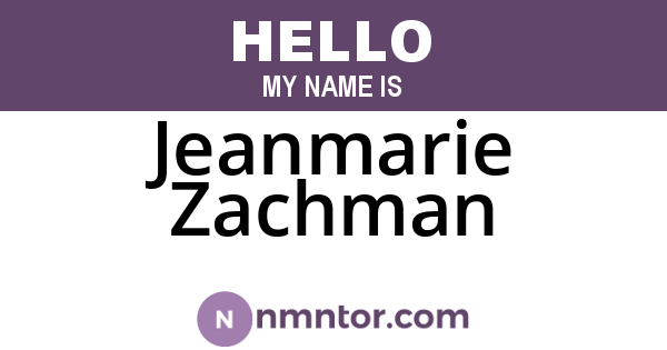 Jeanmarie Zachman
