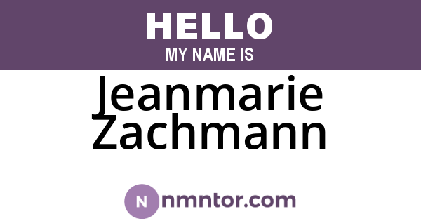 Jeanmarie Zachmann