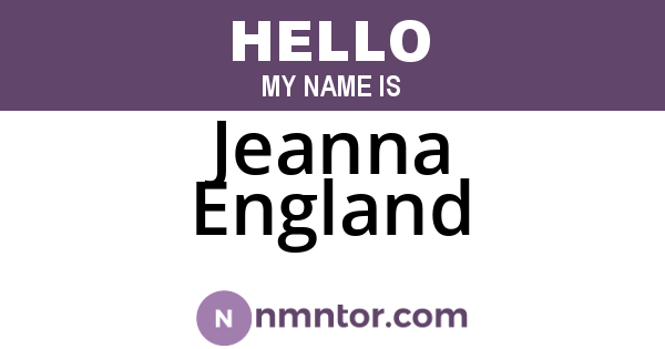 Jeanna England
