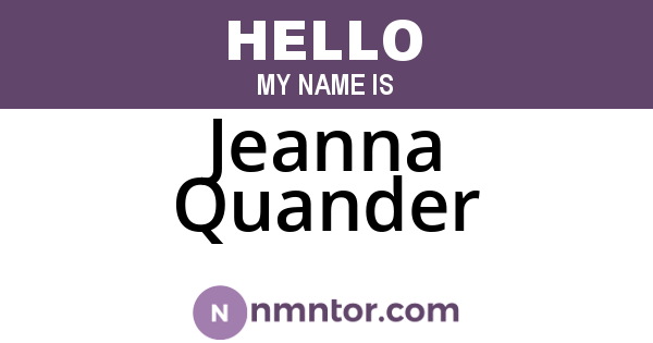 Jeanna Quander