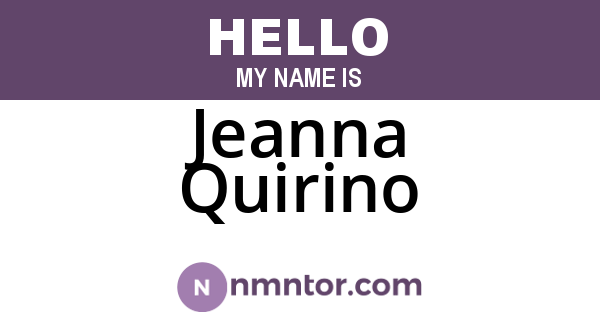 Jeanna Quirino