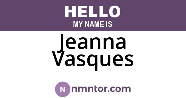 Jeanna Vasques