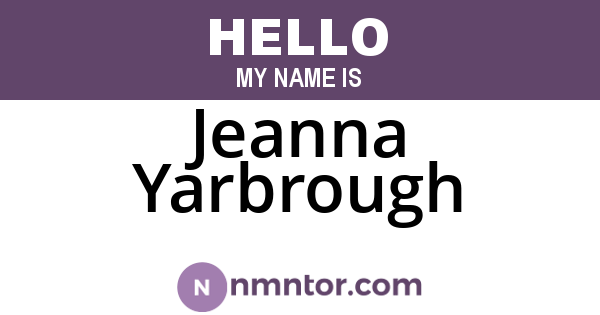 Jeanna Yarbrough