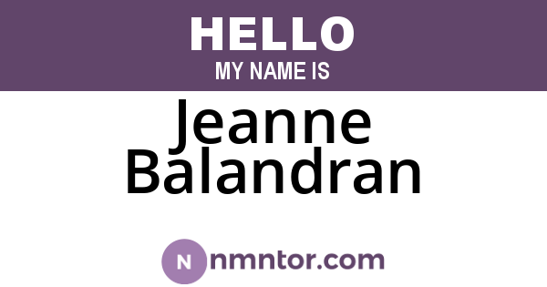 Jeanne Balandran