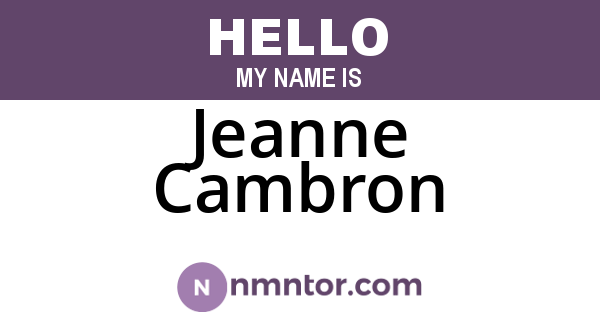 Jeanne Cambron